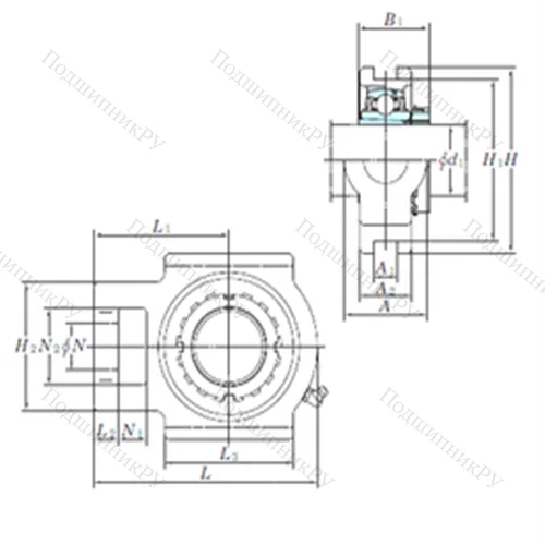 Подшипниковый узел шариковый радиальный UKT 310