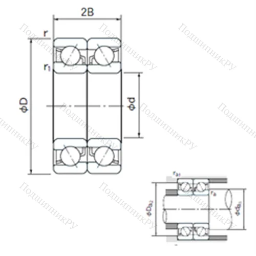 Подшипник шариковый радиально-упорный спаренный 7018CDB