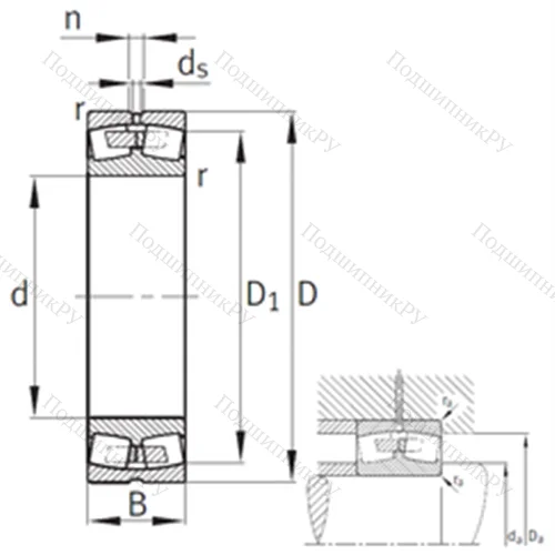 Подшипник роликовый радиальный самоцентрирующийся 23084-B-MB от производителя  FAG