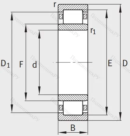 Роликовый цилиндрический подшипник NU 2205 E XL TVP 2 от производителя  FAG