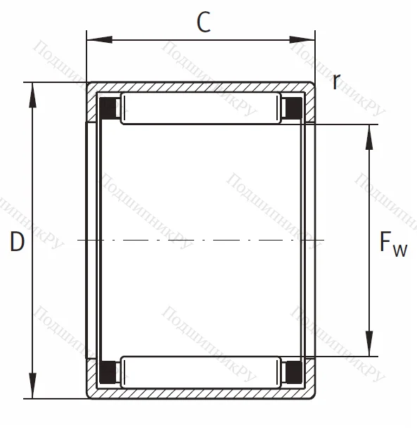 Игольчатый подшипник HK 6032