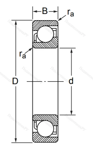 Радиально-упорный шариковый подшипник 7310 AC/DF (346310 Е ГОСТ) в Пензе