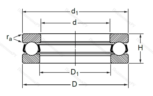 Упорный шариковый подшипник 8411 (51411) в Пензе