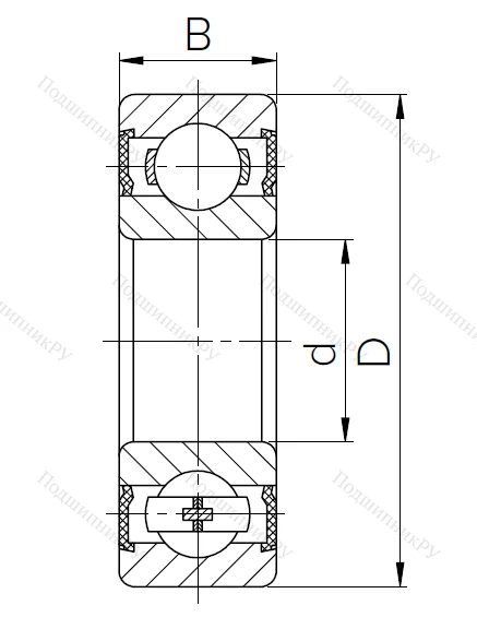 Шариковый однорядный подшипник 180101 T (6001 2RST) в Пензе