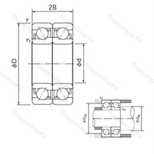 Подшипник шариковый радиально-упорный спаренный 7314BDF