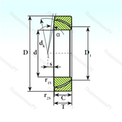 Подшипник скольжения сферический GAC 85 CP от производителя  ISB