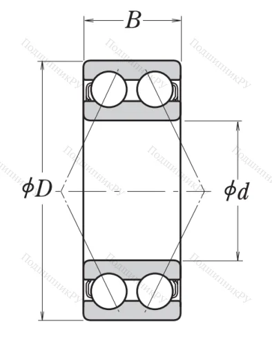 Двухрядный шариковый подшипник 3212 B 2ZRTNG от производителя  NSK