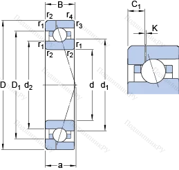 Подшипник 7019 CE/HCP 4AH 1