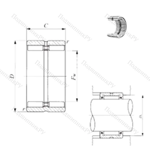 Подшипник игольчатый радиальный GTR 324530