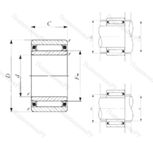 Подшипник игольчатый радиальный NAF 659530