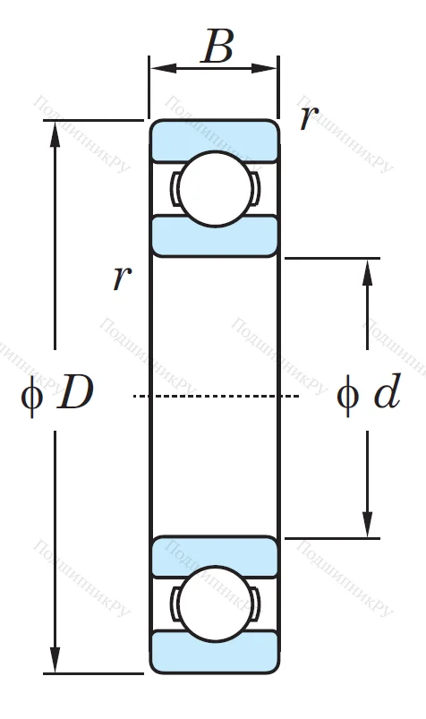 Однорядный шариковый подшипник 6232 FY