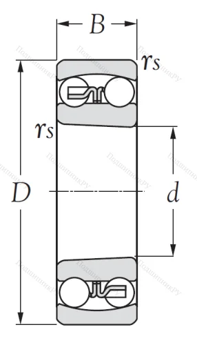 Двухрядный шариковый подшипник 1205 K от производителя  KSM