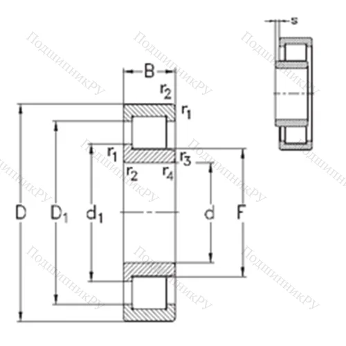 Подшипник роликовый радиальный NJ 2220-E-TVP 3