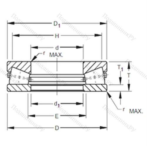 Подшипник роликовый упорный W-3217-B