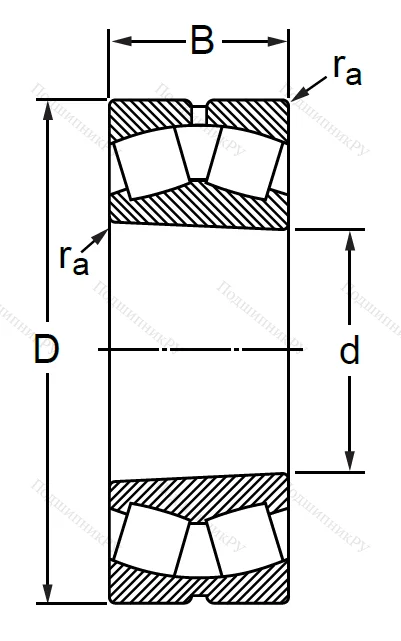 Сферический роликовый подшипник с конической посадкой на вал 113626 KН (22326 KMBW 33)
