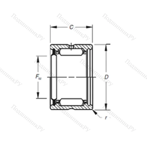 Подшипник игольчатый радиальный HJ-364828RS от производителя  TIMKEN Подшипник игольчатый радиальный HJ-364828RS от производителя  TIMKEN