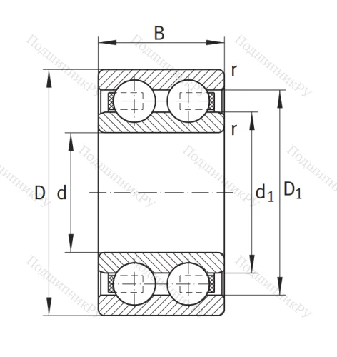 Двухрядный шариковый подшипник 4205 BB TVH от производителя  FAG