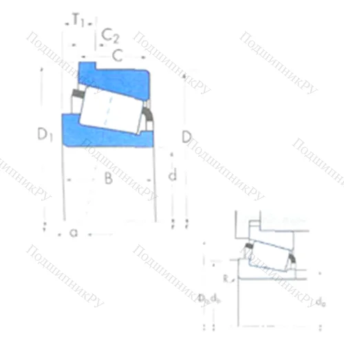 Подшипник роликовый радиально-упорный JP 14049/JP 14010B от производителя  TIMKEN Подшипник роликовый радиально-упорный JP 14049/JP 14010B от производителя  TIMKEN