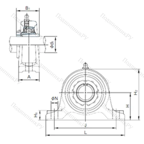 Подшипниковый узел шариковый радиальный UKIP 315+H 2315