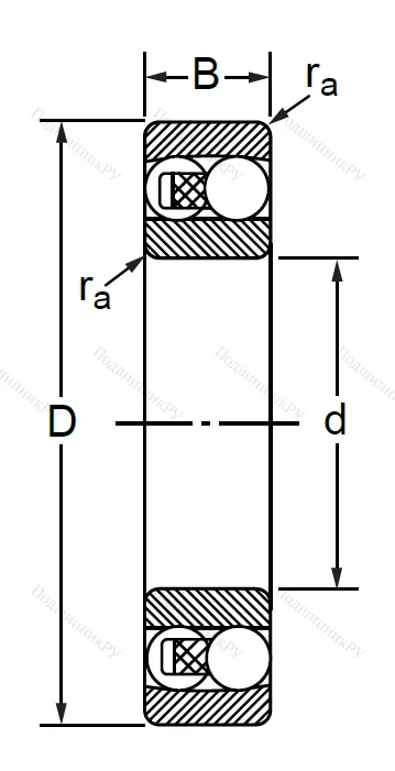 Двухрядный шариковый подшипник 1505 2RS E (2205 2RSTN) в Пензе
