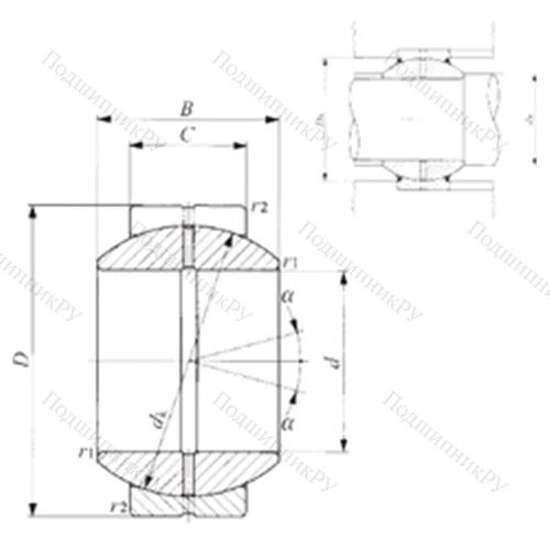 Подшипник скольжения сферический GE 20GS от производителя  IKO
