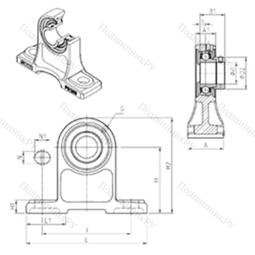 Подшипниковый узел шариковый радиальный ESPH 210