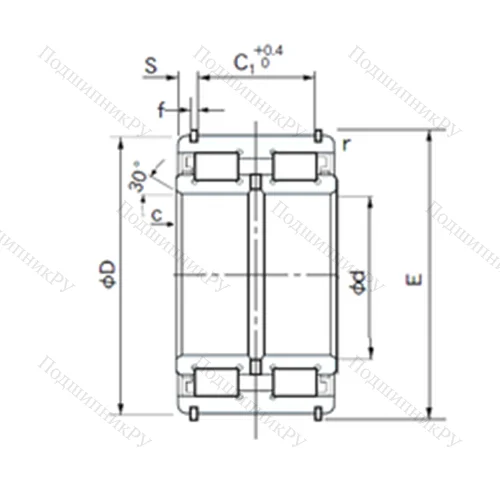 Подшипник роликовый радиальный E 5032NR