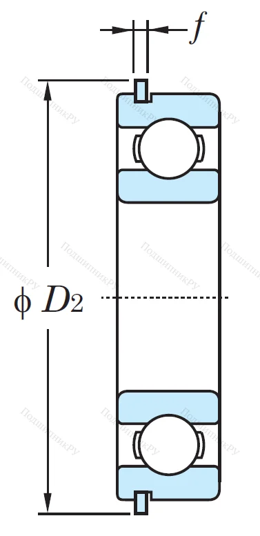Однорядный шариковый подшипник 6309 NR C 3