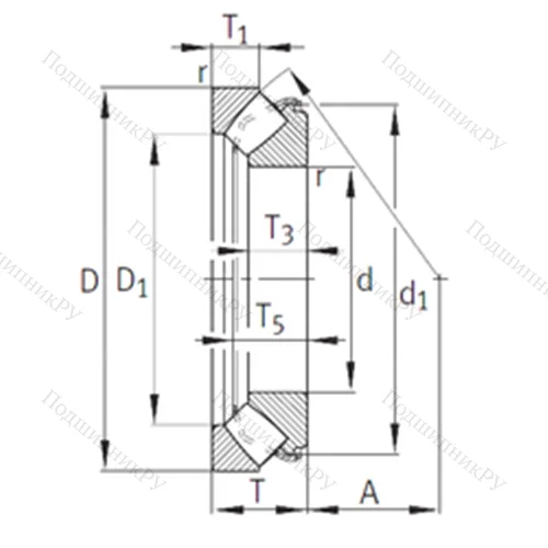Подшипник роликовый упорно-радиальный 29434-E 1