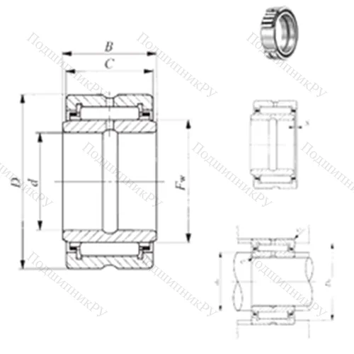 Подшипник игольчатый радиальный BRI 487232