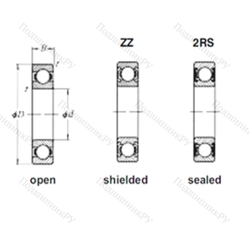 Подшипник шариковый радиальный 61913ZZ от производителя  CRAFT
