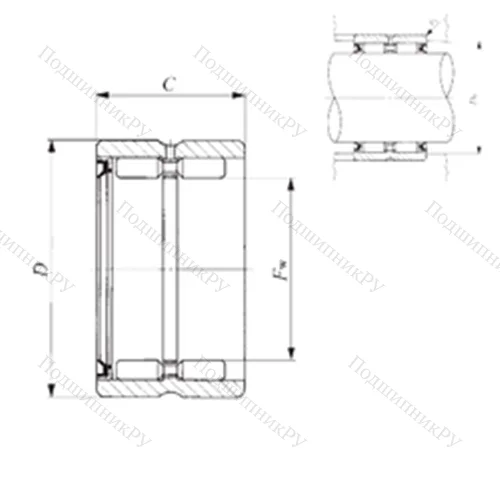 Подшипник игольчатый радиальный GBR 688432 U