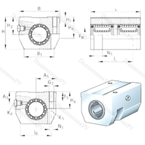 Подшипниковый узел шариковый линейный KTHK 25-B-PP-AS