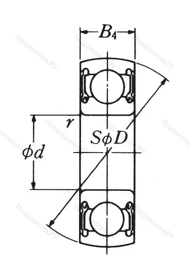 Однорядный шариковый подшипник CS 206 LLU