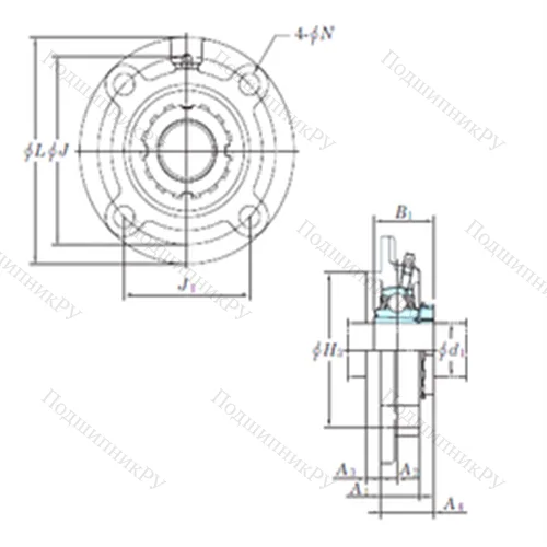 Подшипниковый узел шариковый радиальный UKFC 210
