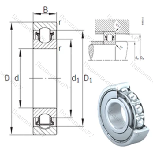 Подшипник с шариковыми роликами (ball roller) радиальный BXRE 205-2Z от производителя  INA