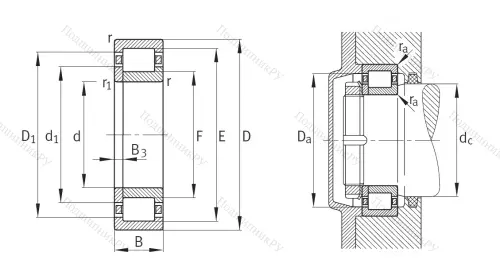 Роликовый цилиндрический подшипник NUP 219 ETVP 2 от производителя  FAG