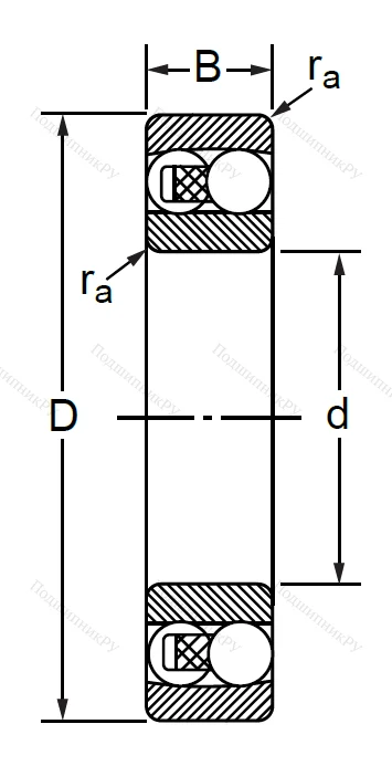 Двухрядный шариковый подшипник 1502 2RS E (2202 2RSTN) в Пензе