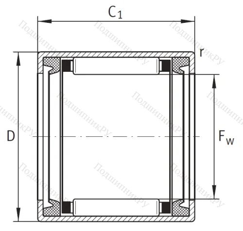 Игольчатый подшипник HK 4020 2RS A