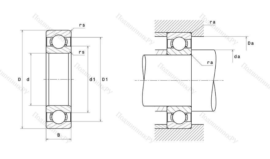Высокотемпературный  подшипник 6207 F 604