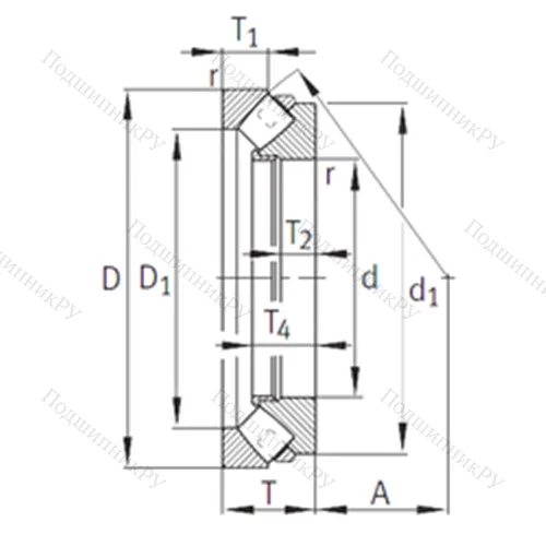 Подшипник роликовый упорно-радиальный 292/900-E 1-MB