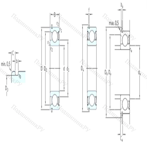 Подшипник шариковый радиальный 6307-2ZNR