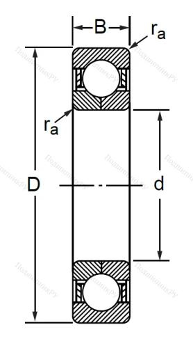 Радиально-упорный шариковый подшипник QJ 304 M (176304 Л ГОСТ) в Пензе