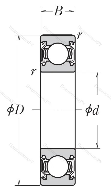 Однорядный шариковый подшипник 6218 ZZ C 3 E