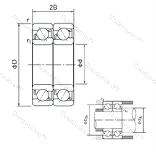 Подшипник шариковый радиально-упорный спаренный 7314CDT