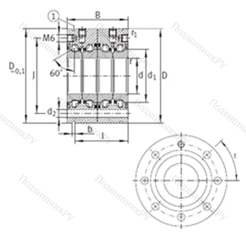 Подшипник шариковый упорно-радиальный ZKLF 40100-2RS-2AP