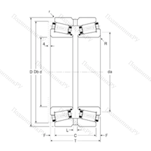 Подшипник роликовый радиально-упорный 320280X/320406XG