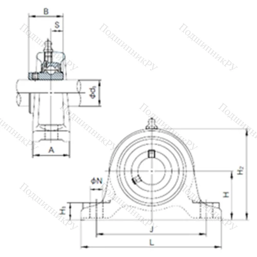 Подшипниковый узел шариковый радиальный UCIP 208