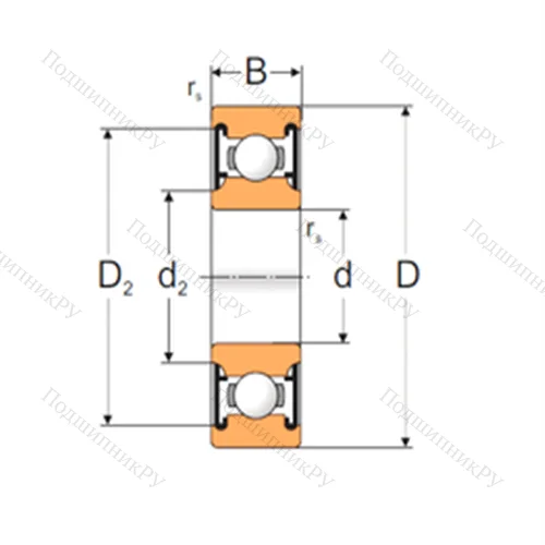 Подшипник шариковый радиальный 6306-2RS 1