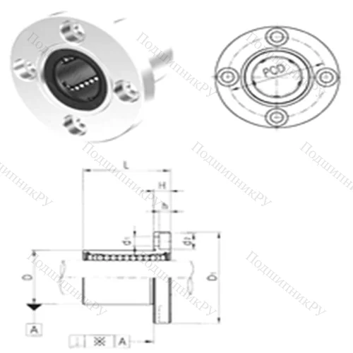 Подшипник шариковый линейный LMEF 8